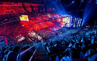 Esports played in an arena in front of big crowd