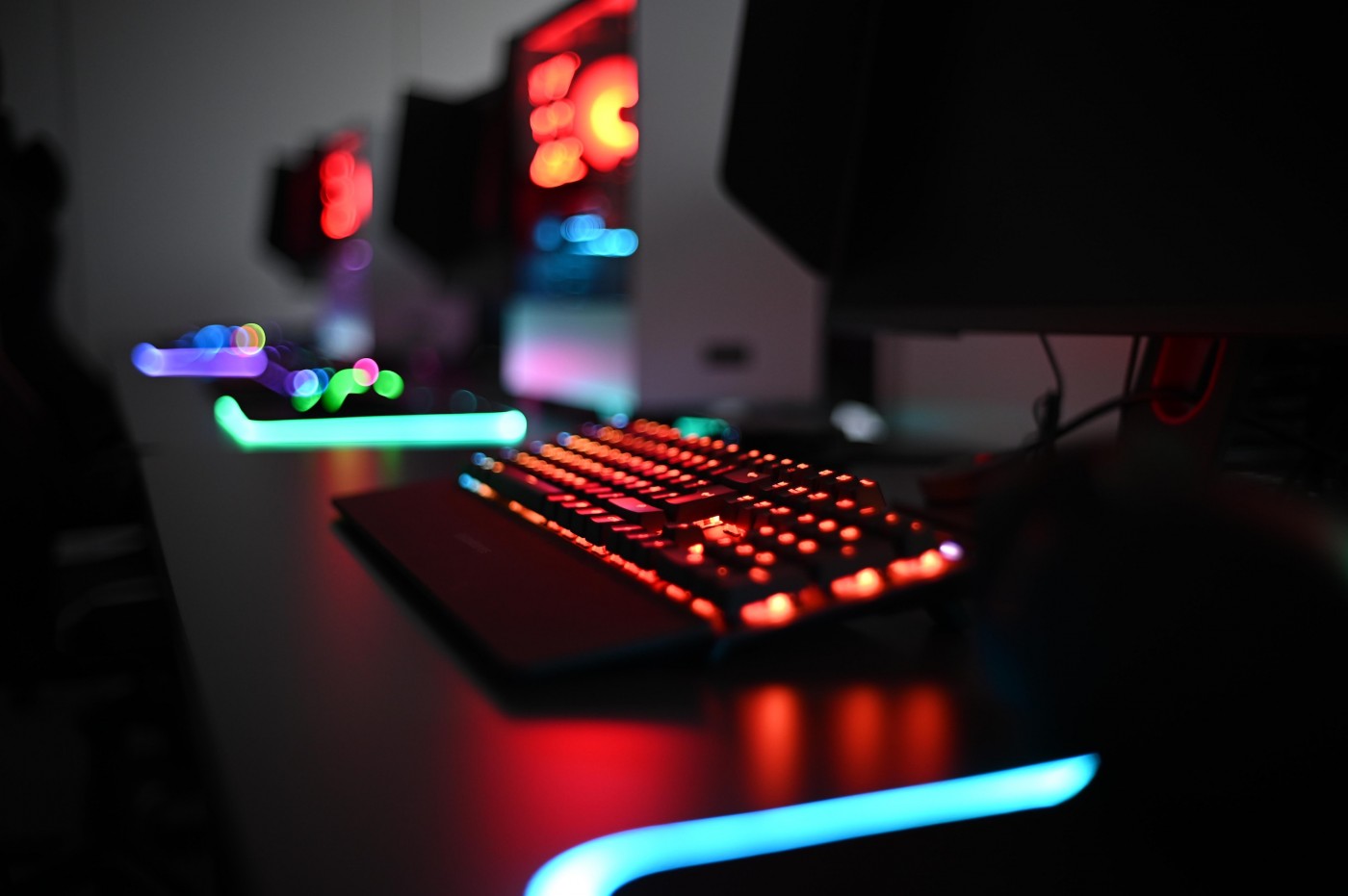 Computer keyboards with lights under the keys